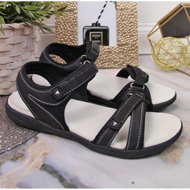 Sandalias deportivas de mujer American Club negras con velcros negro 3
