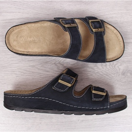 Negro Helios 813 babuchas de piel hombre cómodas negras 4