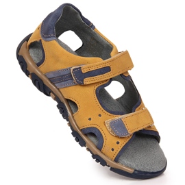 Sandalias niño con velcro camel Kornecki 6188 amarillo 1