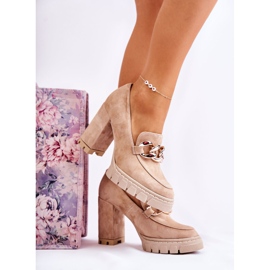 Lewski Shoes Bombas De Moda En La Plataforma Y Un Bar Lewski Zapatos 3197 Beige 1