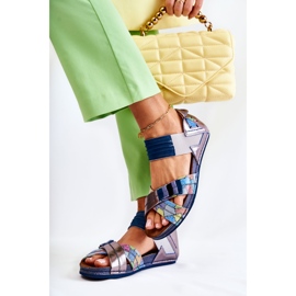 Sandalias De Cuero Con Canalé Maciejka 03375 Azul 4