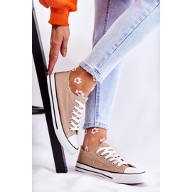 PJ1 Zapatillas Clásicas Mujer Atadas Beige Oscuro Be Mine 1