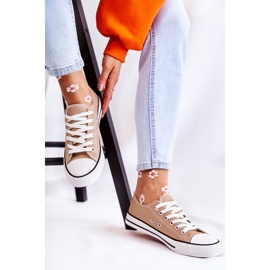 PJ1 Zapatillas Clásicas Mujer Atadas Beige Oscuro Be Mine 3