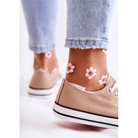 PJ1 Zapatillas Clásicas Mujer Atadas Beige Oscuro Be Mine 4