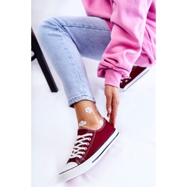 Zapatillas Clásicas Mujer Atadas Burdeos Be Mine rojo 6