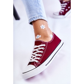 Zapatillas Clásicas Mujer Atadas Burdeos Be Mine rojo 7