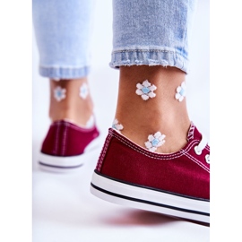 Zapatillas Clásicas Mujer Atadas Burdeos Be Mine rojo 4