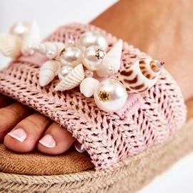PS1 Pantuflas De Mujer Con Plataforma Con Conchas Rosa Tolia rosado 2