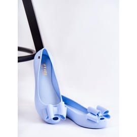 PH1 Bailarinas De Mujer De Goma Con Lazo Florete Azul 8