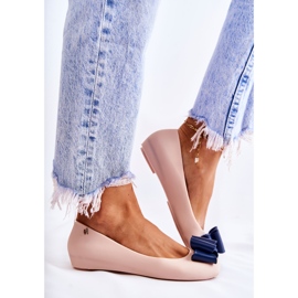 PH1 Bailarinas Mujer De Goma Con Lazo Florete Beige azul marino 8