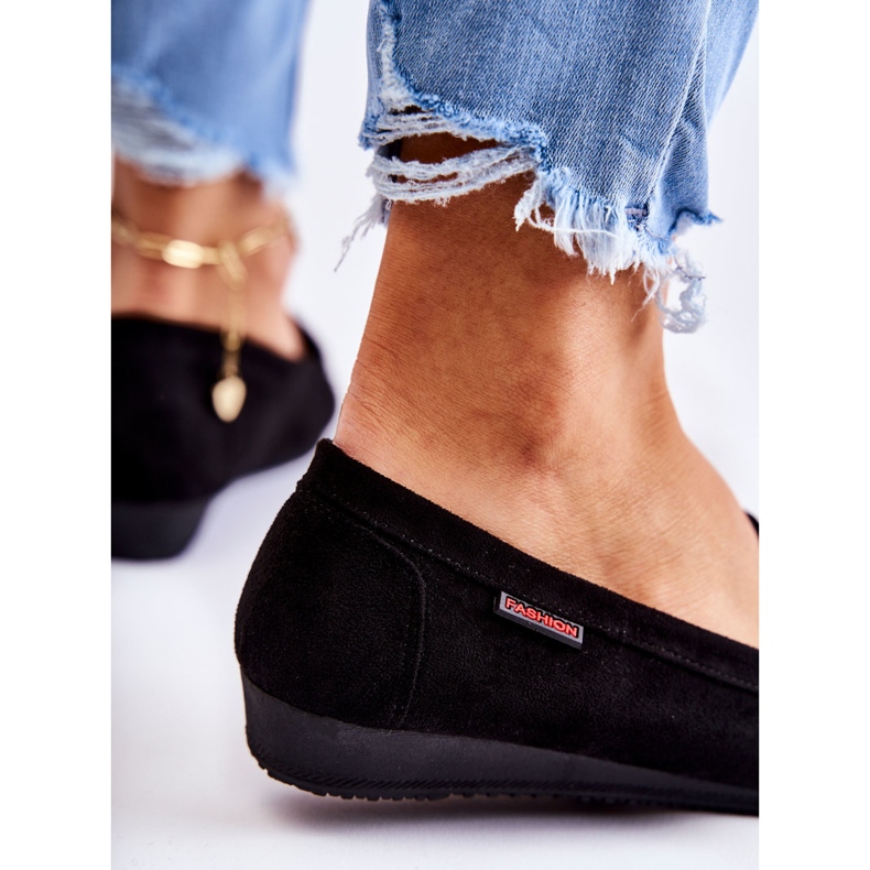 PH1 Mocasines Mujer Ante Cuña Negro La Cava 2