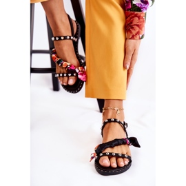 PG1 Sandalias Mujer Con Adornos Mataró Negro 2