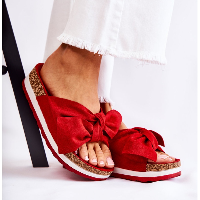 PG1 Chanclas en la plataforma roja tan cómoda rojo 2