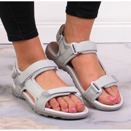 Sandalia sport velcro gris American Club 7