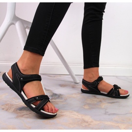 Sandalias deportivas de mujer American Club negras con velcros negro 6