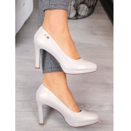 Zapatos de salón con plataforma beige perla W Sergio Leone 3