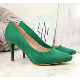 Zapatos de salón con tacón de aguja en ante verde W Sergio Leone 9