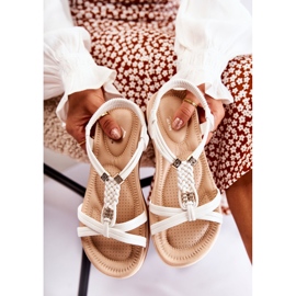 Sandalias De Mujer Con Adornos Blanco Ámbar 7