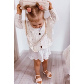 Sandalias de niñas con trenza rosa 1