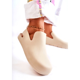 FS1 Zuecos De Goma De Moda Beige Claro Meriko 3 FS1 Zuecos De Goma De Moda Beige Claro Meriko 3