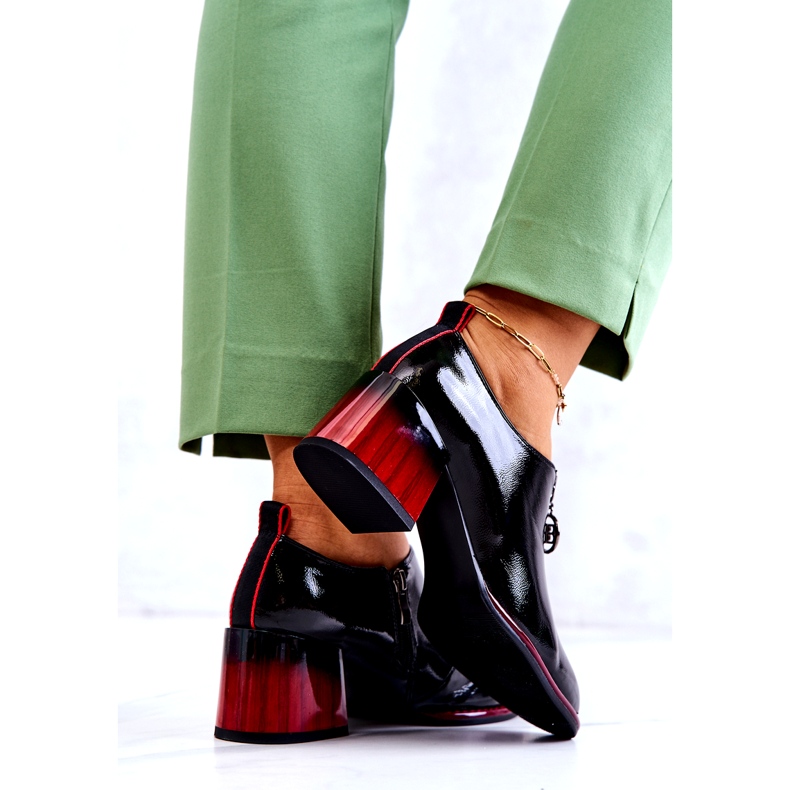 S.Barski Zapatos de moda lacados en un poste de Lorena negro y rojo. 4 S.Barski Zapatos de moda lacados en un poste de Lorena negro y rojo. 4