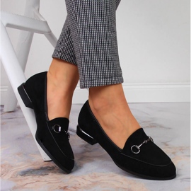 Zapatos mocasines de mujer con adorno Jezzi negro 1