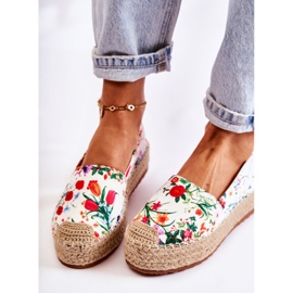 FS3 Alpargatas sin cordones de moda en flores blancas de Morice blanco multicolor 5