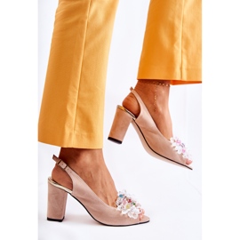 PA2 Sandalias De Bombas De Gamuza De Moda Con Decoración Beige Meriss 2
