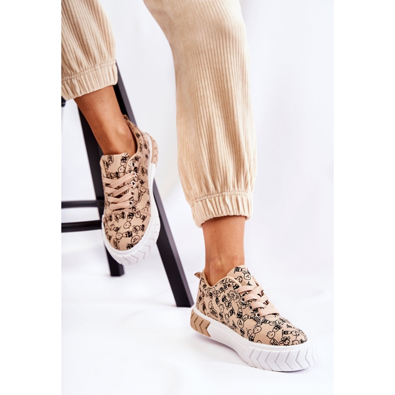 PS1 Sneakers Mujer Sport Shoes W Estampado Beige Anverso 1