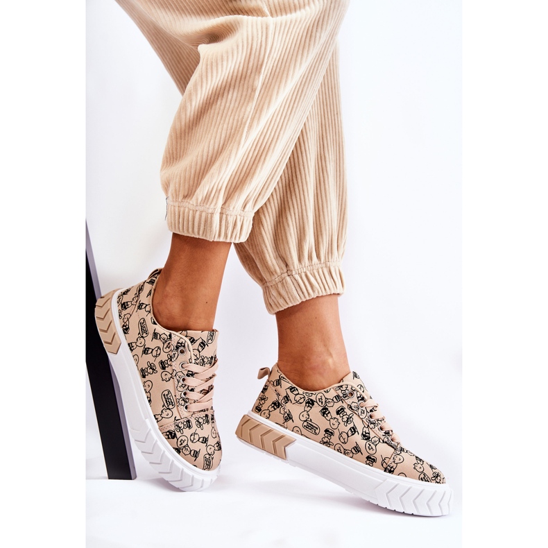 PS1 Sneakers Mujer Sport Shoes W Estampado Beige Anverso 2