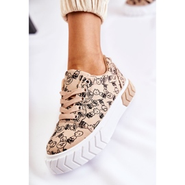 PS1 Sneakers Mujer Sport Shoes W Estampado Beige Anverso 8