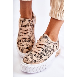 PS1 Sneakers Mujer Sport Shoes W Estampado Beige Anverso 3