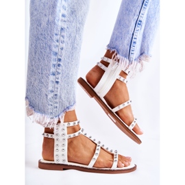 PG1 Sandalias De Mujer Con Tachuelas En Blanco Cavos 3