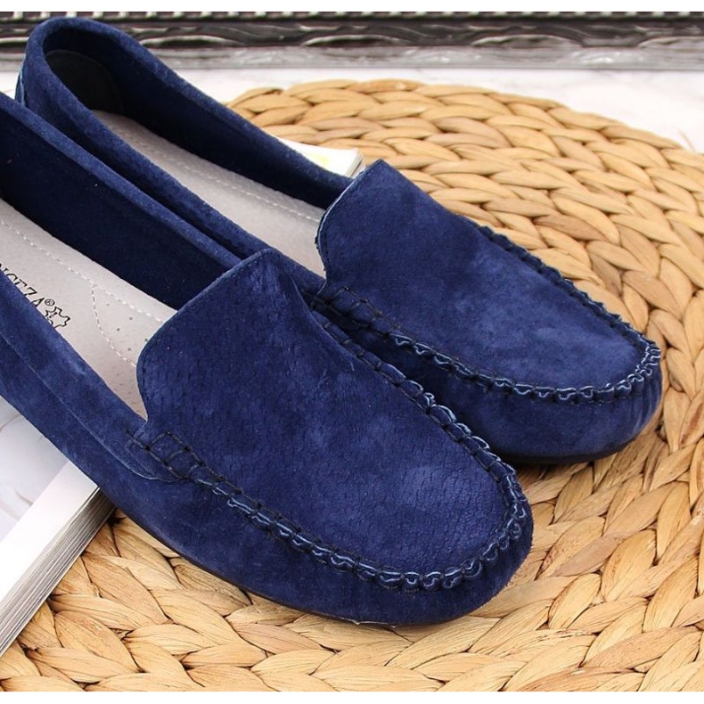 Mocasín piel azul marino W Vinceza 4
