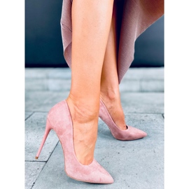 Bombas en un tacón de aguja Valeria Nude rosado 2