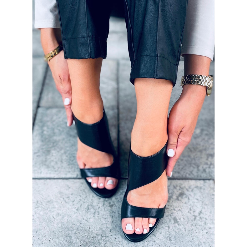 Sandalias negras de tacón Jessica negro 1