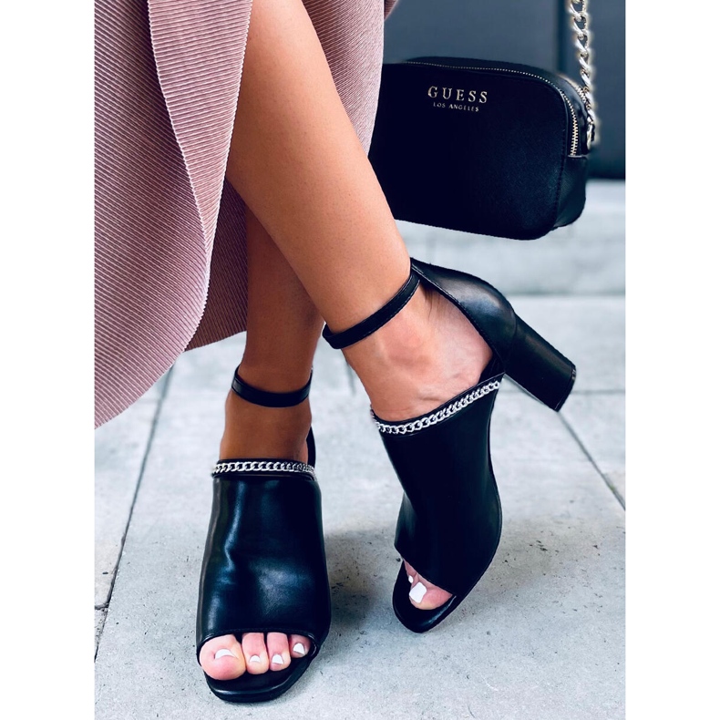 Sandalias tacón Mary Black negro 1