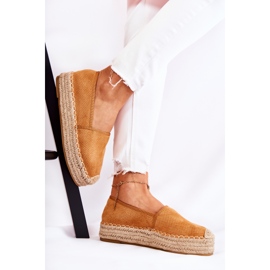 PG1 Alpargatas De Mujer En La Plataforma Camel Marise marrón 4