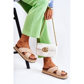 PG1 Pantuflas De Mujer De Ante Sobre Una Plataforma Beige Jossie 2