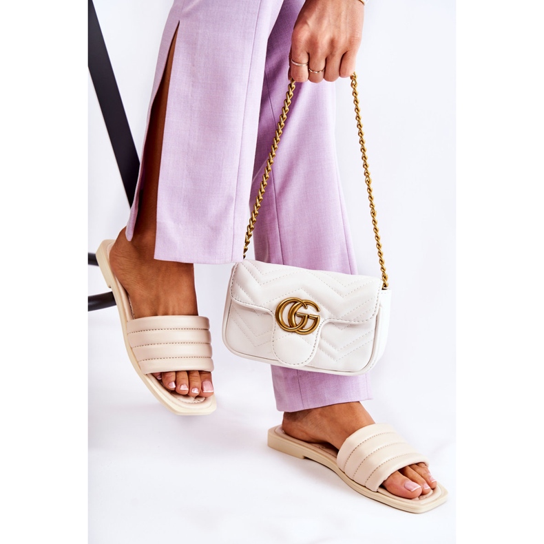 PG1 Babucha Mujer Piel Con Acolchado Beige Raula 2