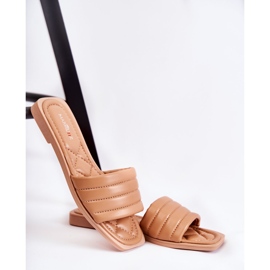 PG1 Babucha Mujer Piel Con Acolchado Beige Oscuro Raula 5