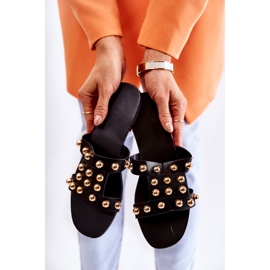 PG1 Pantuflas Clásicas Mujer Con Adornos Negro Scotlyn 7