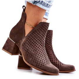 Botas Ante Calado Lewski Shoes 3165 earth velour marrón 2