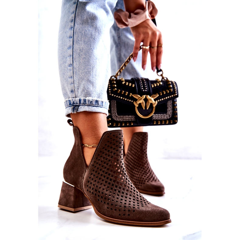 Botas Ante Calado Lewski Shoes 3165 earth velour marrón 1