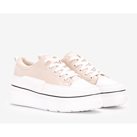 Zapatillas beige en la plataforma Anastaz blanco 1
