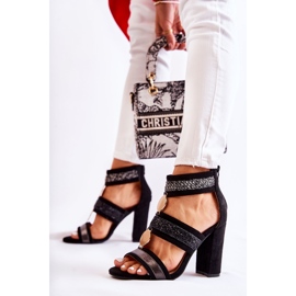FE1 Sandalias Mujer Tacón Alto Negro Laurita 4