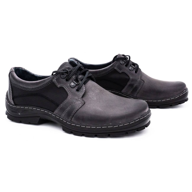 Polbut Zapato piel hombre gris K19 negro 2
