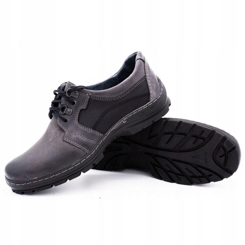 Polbut Zapato piel hombre gris K19 negro 3