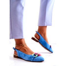 Bailarinas Ante Con Cadena Lewski Shoes 3125 Azul multicolor 2