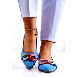 Bailarinas Ante Con Cadena Lewski Shoes 3125 Azul multicolor 3